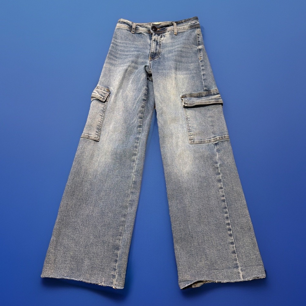OAT New York Jeans Womens 4/27 High Rise Wide Leg Cargo Pockets Loose Baggy Boho